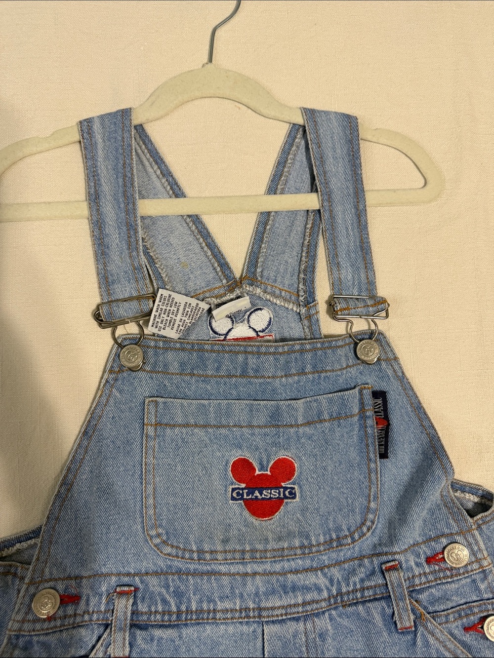Vintage 90s Disney Mickey & Co. Classic Denim Shortalls / Overalls - Picture 3 of 10